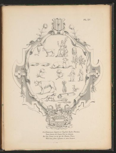Rebus coat of arms of De Peoene (Mechelen), 1561
