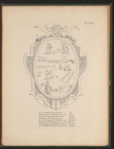 Rebus coat of arms of De Heibloem (Turnhout), 1561
