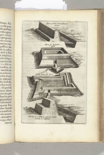 Four types of defensive works stacked above each other, 1624-1625