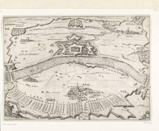 Map of the Siege of the House at Gennep, 1641