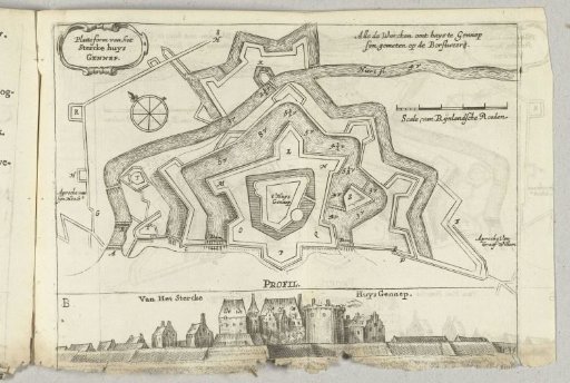 Plan and profile of Huis te Gennep, 1641