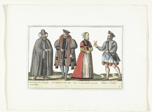 Three Men and a Woman Dressed According to German Fashion, ca. 1580