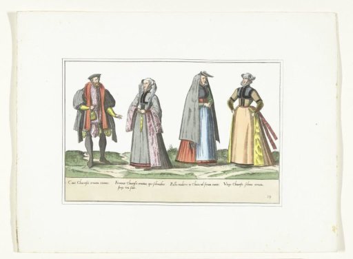 Three Women and a Man Dressed According to German Fashion, ca. 1580