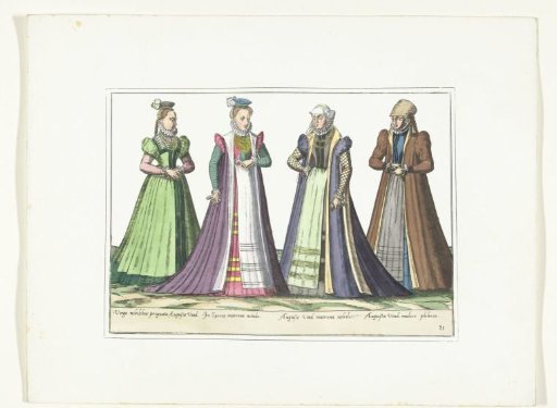 Four Women Dressed According to German Fashion in Augsburg, ca. 1580