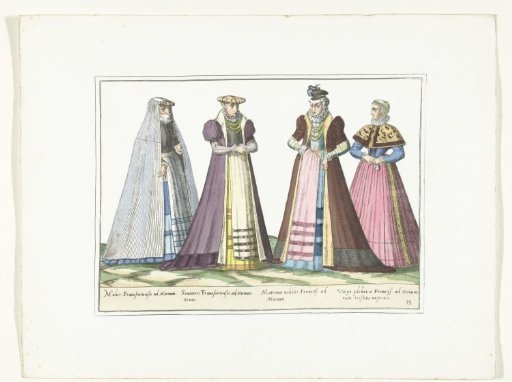Four Women Dressed According to German Fashion in Frankfurt, ca. 1580
