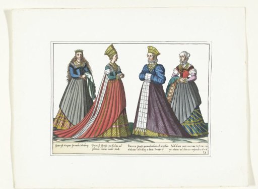 Four Women Dressed According to German Fashion in Nuremberg, ca. 1580