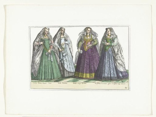 Four women dressed in Roman fashion, ca. 1580