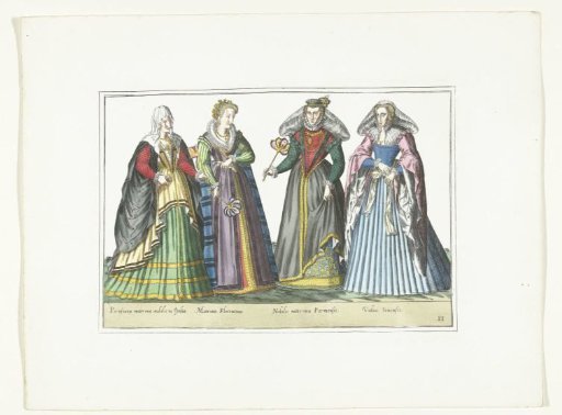 Four women dressed in Italian fashion, ca. 1580