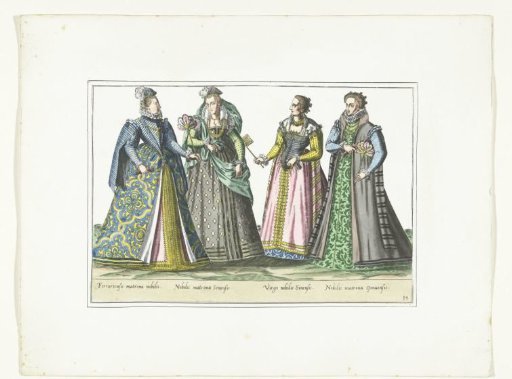 Four women dressed in Italian fashion, ca. 1580