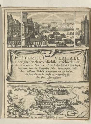 Title page of Historisch verhael, volume 1 (vol. 1), 1621