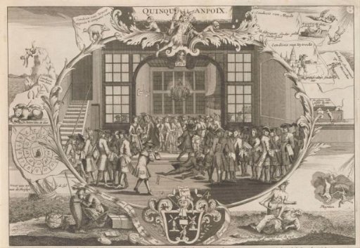 The Quincampoix Coffee House in Amsterdam, 1720