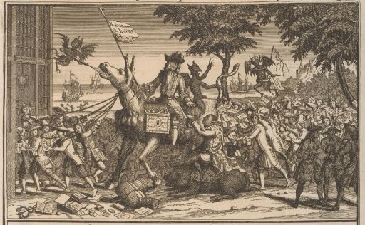 John Law on the donkey of Sancho Panza, 1720
