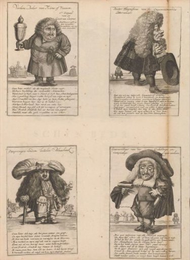 Sheet with caricatures of little people and the wind trade, 1720
