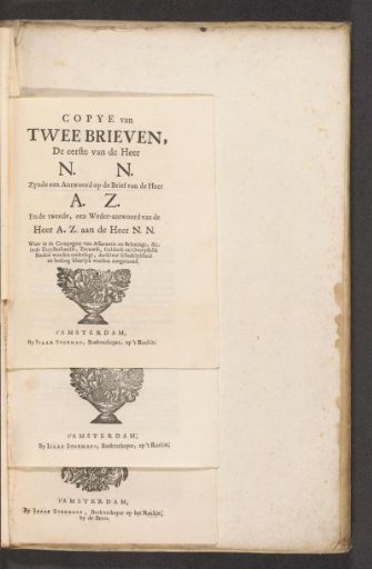 Two letters on the fraud of the newly established companies, 1720