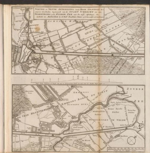 Map of the proposed canal between Utrecht and the Zuiderzee, 1720
