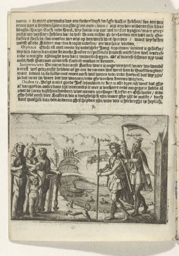 Old Time shows Orpheus the three maidens, 1625
