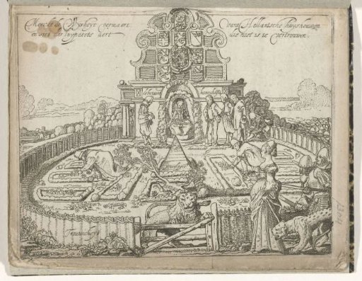 Title page of the pamphlet: Mark the renowned wisdom of the Dutch household and see the nature of the wolf that cannot be trusted, 1615