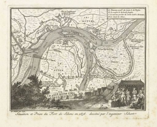 Map of the siege of Schenckenschans, 1636
