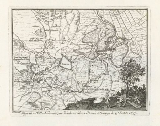 Map of the siege of Breda by Frederik Hendrik, 1637