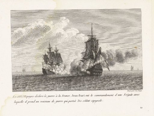 Jan Bart Conquers a Spanish Ship with 350 Soldiers Aboard, 1683