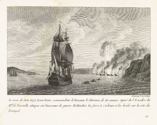 Jan Bart Attacks Six Dutch Ships Off the Coast of Portugal, 1693