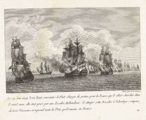 Jan Bart Recaptures Grain Ships from a Dutch Squadron, 1694