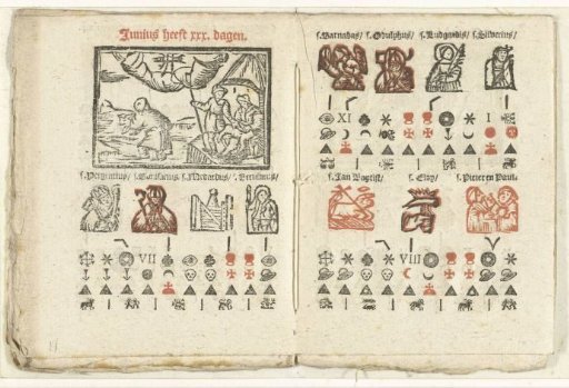 Pages with the forecast for the month of June, 1712