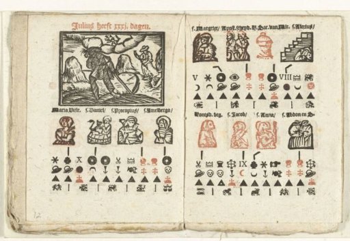 Pages with the forecast for the month of July, 1712