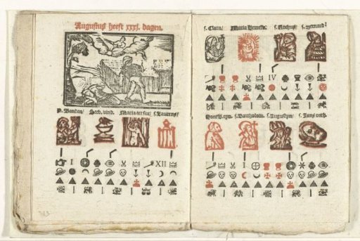 Pages with the forecast for the month of August, 1712