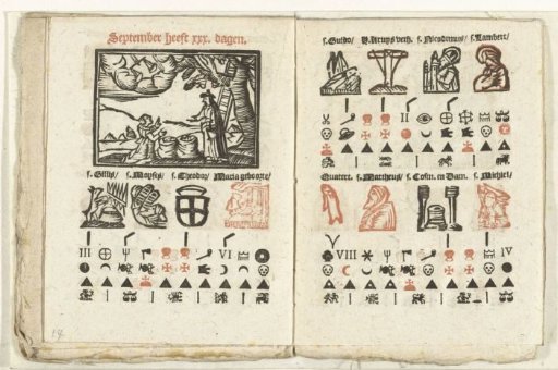 Pages with the forecast for the month of September, 1712