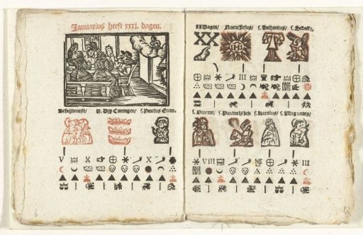 Pages with the forecast for the month of January, 1712