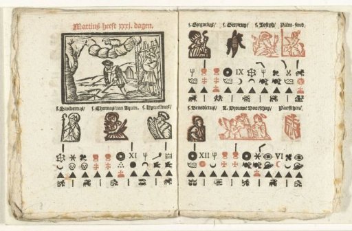 Pages with the forecast for the month of March, 1712