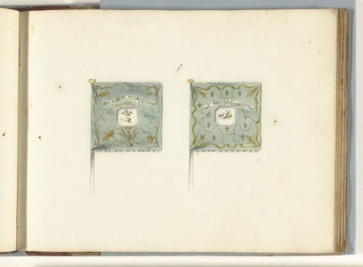 Two French standards, captured in the Battle of Oudenaarde, 1708