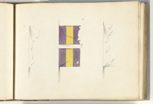 Three French banners in tatters, captured at Dendermonde, 1706