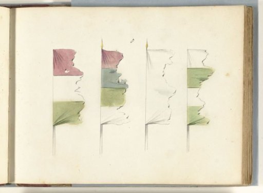 Four French banners in tatters, captured in the Battle of Oudenaarde, 1708
