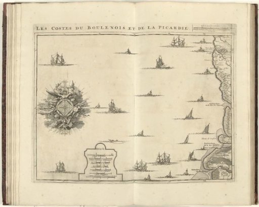 Map of the French coast at Boulogne and Picardy, 1709