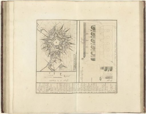Plan and section of the citadel of Tournai, 1709