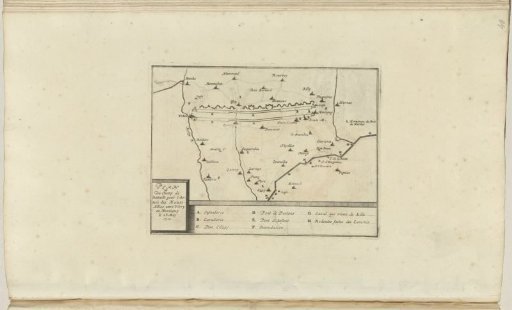 Map showing the line with the Allied army camp, 1710