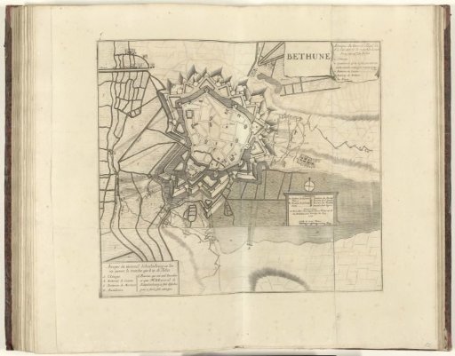 Map of the attacks on Béthune, 1710