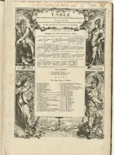 Title Page for: Table of Maps of the Netherlands, 1712