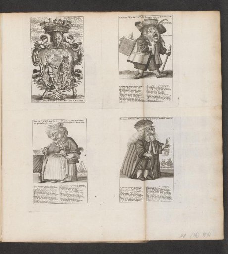 Sheet with Caricatures of Little People in the Wind Trade, 1720