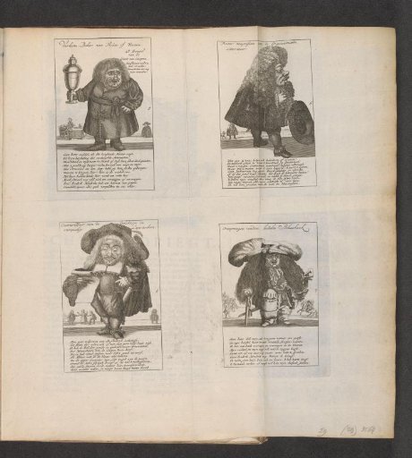 Sheet with caricatures of little people and the wind trade, 1720