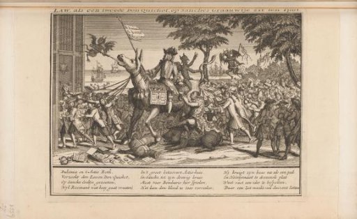 John Law on the Donkey of Sancho Panza, 1720