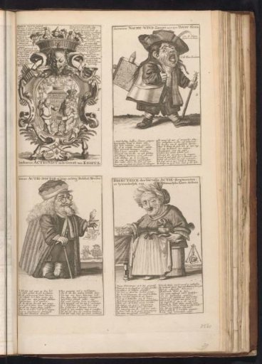 Sheet with Caricatures of Little People in the Wind Trade, 1720