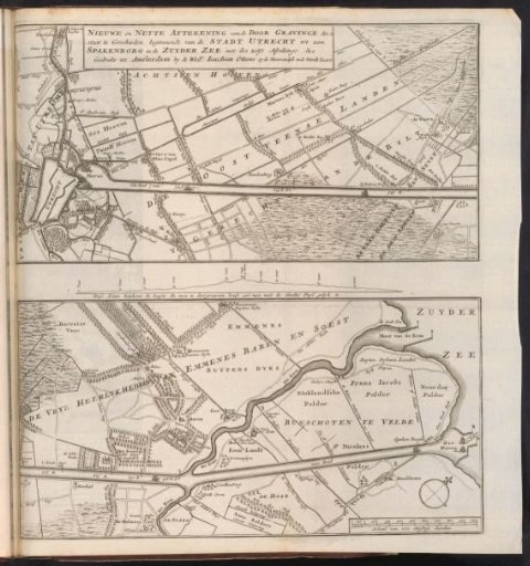 Chart of the Proposed Canal Between Utrecht and the Zuiderzee, 1720