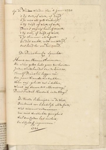Verse on the Wind Trade of 1720
