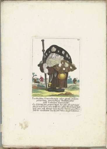 The Little Man Bartholdus Gursalkawiz as pilgrim from Compostella, ca. 1710