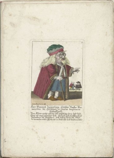 The little man Vincentz Zipperling in a fur coat, ca. 1710