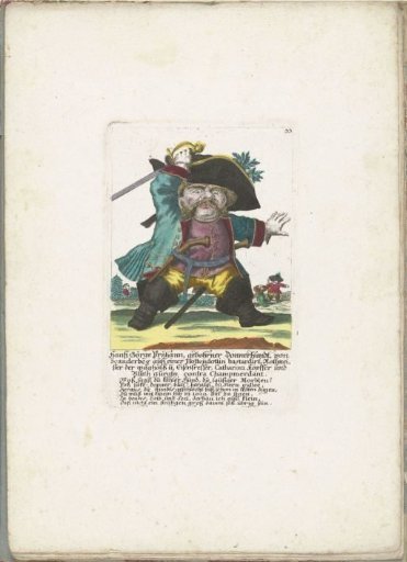 The Little Man Hanß Görge Prijhann as wild officer, ca. 1710