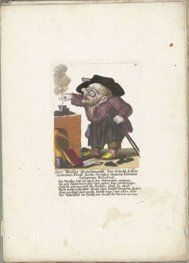 The Little Man Blasius Rauchmantl as alchemist, ca. 1710